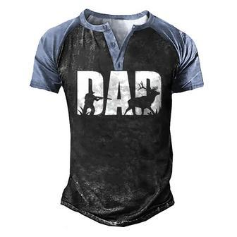 Mens Dad Hunting Hunters Fun Lovers Fathers Day Hunting Men's Henley Raglan T-Shirt | Mazezy