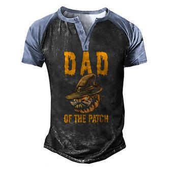 Mens Dad Of The Patch Pumpkin Halloween Costume Daddy Men's Henley Raglan T-Shirt | Mazezy