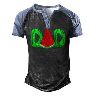 Dad Watermelon Fathers Day Men's Henley Raglan T-Shirt | Mazezy
