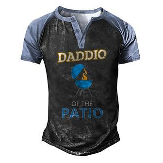 Mens Daddio Of The Patio Fathers Day Bbq Grill Dad Men's Henley Raglan T-Shirt | Mazezy