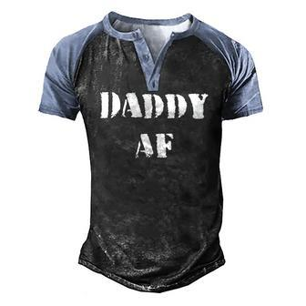 Daddy Af Fathers Day Men's Henley Raglan T-Shirt | Mazezy