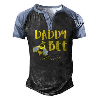 Mens Daddy Bee Family Matching Beekeeping Dad Papa Men Men's Henley Raglan T-Shirt | Mazezy