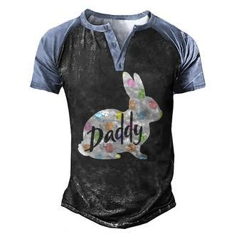 Mens Daddy Bunny Easter Egg Polka Dot Bunny Rabbit Father Dad Men's Henley Raglan T-Shirt | Mazezy