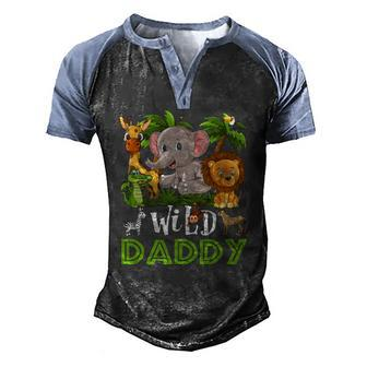 Daddy Of The Wild Zoo Safari Jungle Animal Men's Henley Raglan T-Shirt | Mazezy