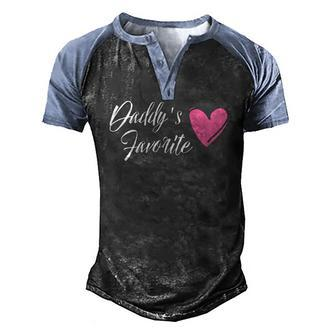 Daddys Favorite For Daughter Heart Men's Henley Raglan T-Shirt | Mazezy