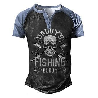Daddys Fishing Buddy Fathers Day T Shirts Men's Henley Shirt Raglan Sleeve 3D Print T-shirt - Monsterry