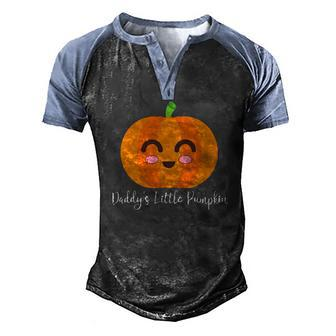 Daddys Little Pumpkin Cute Halloween Autumn Seasonal Men's Henley Raglan T-Shirt | Mazezy
