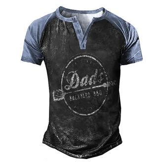 Dads Backyard BBQ Grilling Print Popular Gift Men's Henley Shirt Raglan Sleeve 3D Print T-shirt - Seseable