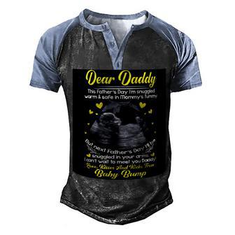 Dear Daddy I Cant Wait To Meet You Fathers Day Mug 3 Men's Henley Shirt Raglan Sleeve 3D Print T-shirt - Monsterry