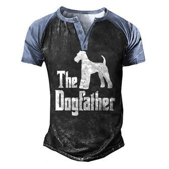 The Dogfather Airedale Terrier Silhouette Idea Classic Men's Henley Raglan T-Shirt | Mazezy