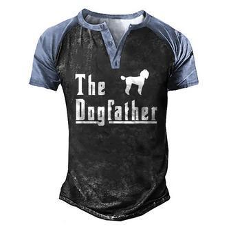 Mens The Dogfather Poodle Dog Men's Henley Raglan T-Shirt | Mazezy