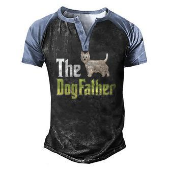 The Dogfather West Highland White Terrier Dog Owner Men's Henley Raglan T-Shirt | Mazezy