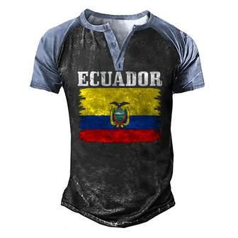 Ecuador Ecuadorian Flag Pride Roots Men's Henley Raglan T-Shirt | Mazezy
