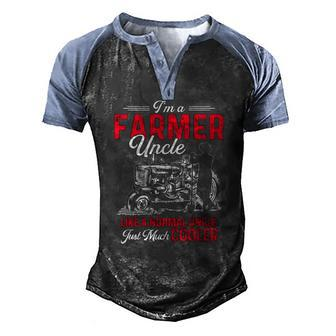 Farmer Men Tractor Lover Rancher Farmer Uncle Men's Henley Raglan T-Shirt | Mazezy