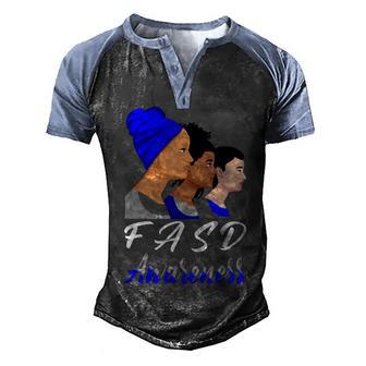 Fasd Awareness Blue And Grey Women Fetal Alcohol Spectrum Disorder Fetal Alcohol Spectrum Disorder Awareness Men's Henley Shirt Raglan Sleeve 3D Print T-shirt | Favorety UK