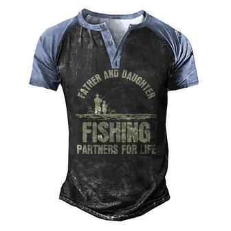 Father & Daughter Fishing Partners Fathers Day Men's Henley Raglan T-Shirt | Mazezy