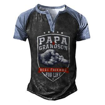 Father Grandpa Papa And Grandson Bestfor Day74 Family Dad Men's Henley Shirt Raglan Sleeve 3D Print T-shirt - Monsterry AU