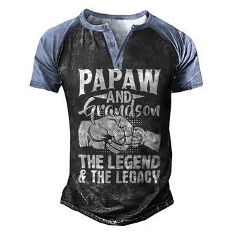 Father Grandpa Papaw And Grandson The Legend And The Legacy Matching 98 Family Dad Men's Henley Shirt Raglan Sleeve 3D Print T-shirt - Monsterry AU