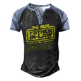 Father In Law The Best In The Galaxy Men's Henley Raglan T-Shirt | Mazezy