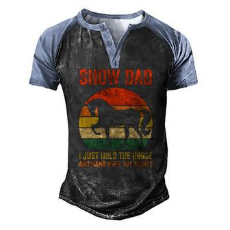 Fathers Day Horse Show Dad Men's Henley Raglan T-Shirt | Mazezy