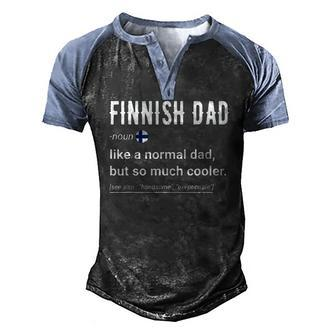 Mens Finnish Dad Definition Finnish Daddy Flag Men's Henley Raglan T-Shirt | Mazezy