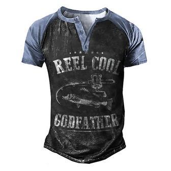 Fishing Reel Cool Godfather Men's Henley Shirt Raglan Sleeve 3D Print T-shirt | Favorety