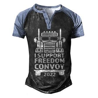 Freedom Convoy 2022 In Support Of Truckers Mandate Freedom Men's Henley Shirt Raglan Sleeve 3D Print T-shirt | Favorety UK