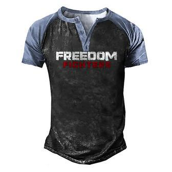 Freedom Fighter Resistance Movement 4Th Of July Independence Men's Henley Raglan T-Shirt | Mazezy