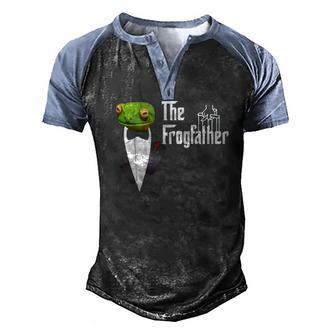Frog Father Or Frogfather For Frogs Fan Frog Lovers Men's Henley Raglan T-Shirt | Mazezy