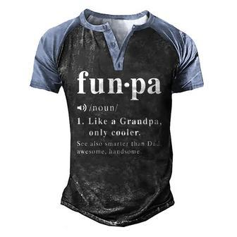Mens Funpa Definition Fathers Day Dad Papa Grandpa Men's Henley Raglan T-Shirt | Mazezy AU