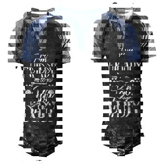 From Fur Daddy To Baby Daddy Fur Dad To Baby Dad Men's Henley Raglan T-Shirt | Mazezy