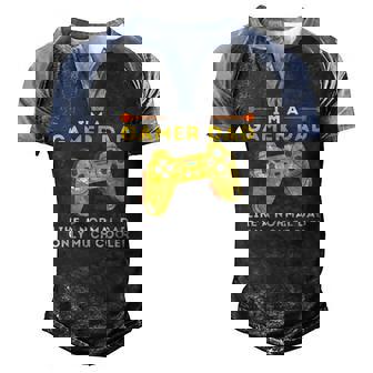 Gamer Dad Like A Normal Dad Video Game Gaming Father Men's Henley Raglan T-Shirt | Mazezy