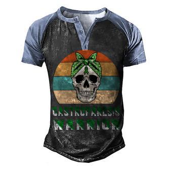 Gastroparesis Warrior Skull Women Vintage Green Ribbon Gastroparesis Gastroparesis Awareness Men's Henley Shirt Raglan Sleeve 3D Print T-shirt | Favorety CA