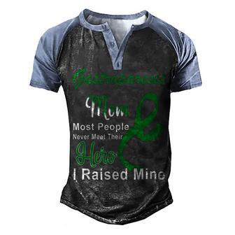 Gastroparesis Warrior Skull Women Vintage Green Ribbon Gastroparesis Gastroparesis Awareness V2 Men's Henley Shirt Raglan Sleeve 3D Print T-shirt | Favorety UK