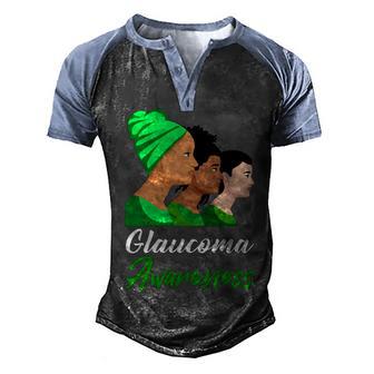 Glaucoma Awareness Green Women Glaucoma Glaucoma Awareness Men's Henley Shirt Raglan Sleeve 3D Print T-shirt | Favorety CA