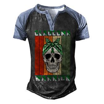 Glaucoma Warrior Skull Women Vintage Green Ribbon Glaucoma Glaucoma Awareness Men's Henley Shirt Raglan Sleeve 3D Print T-shirt | Favorety CA