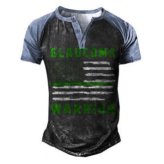 Glaucoma Warrior Usa Flag United States Flag Green Ribbon Glaucoma Glaucoma Awareness Men's Henley Shirt Raglan Sleeve 3D Print T-shirt | Favorety UK