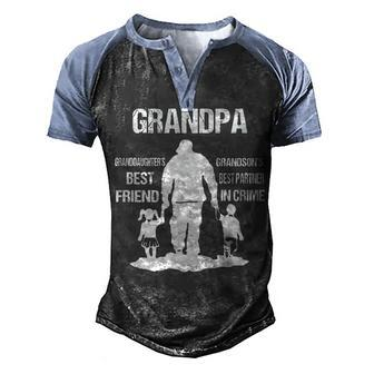 Grandpa Gift Grandpa Best Friend Best Partner In Crime Men's Henley Shirt Raglan Sleeve 3D Print T-shirt - Seseable