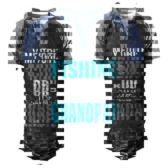 Grandpap Grandpa Fishing Gift My Favorite Fishing Buddy Calls Me Grandpap Men's Henley Shirt Raglan Sleeve 3D Print T-shirt - Seseable
