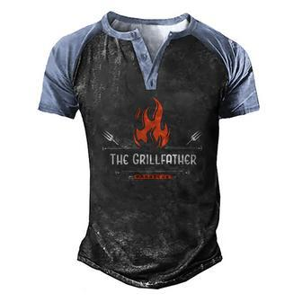 The Grill Father Bbq Fathers Day Men's Henley Raglan T-Shirt | Mazezy