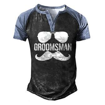 Mens Groomsman Bachelor Party Wedding Men Matching Group Men's Henley Raglan T-Shirt | Mazezy