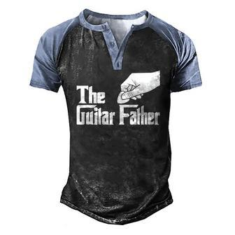 The Guitar Father Guitar Player Guitarist Musician Men's Henley Raglan T-Shirt | Mazezy
