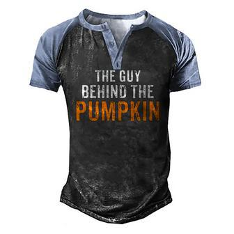 Im The Guy Behind The Pumpkin Dad Pregnancy Halloween Couple Men's Henley Raglan T-Shirt | Mazezy