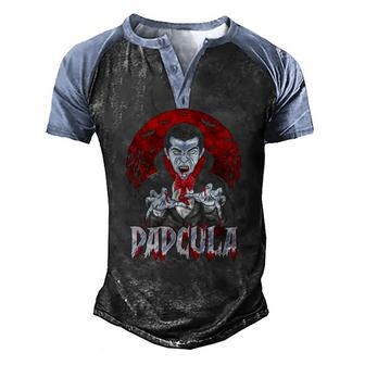 Mens Halloween Dad Dracula Costume Dadcula Men's Henley Raglan T-Shirt | Mazezy