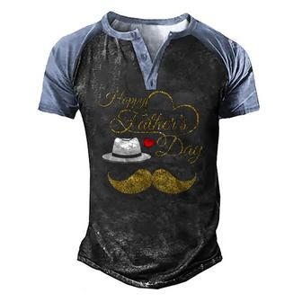 Happy Fathers Day Gold For Men Dad Love Men's Henley Raglan T-Shirt | Mazezy
