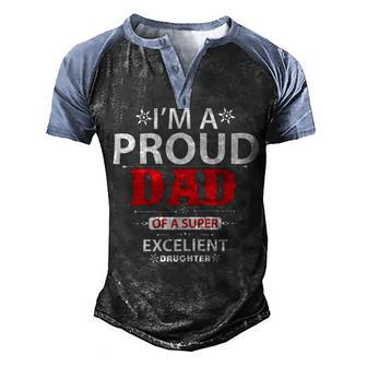 I Am A Proud Papa T-Shirt Fathers Day Gift Men's Henley Shirt Raglan Sleeve 3D Print T-shirt - Monsterry UK