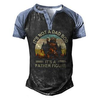 Its Not A Dad Bod Its Father Figure Bourbon Bear Drink Men's Henley Raglan T-Shirt | Mazezy