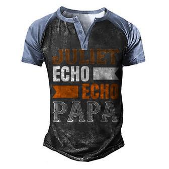 Juliet Echo Echo Papa Fathers Day Gift Men's Henley Shirt Raglan Sleeve 3D Print T-shirt - Monsterry UK