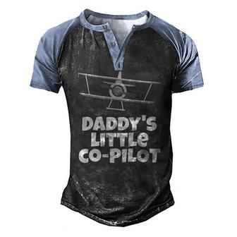 Kids Daddys Little Co Pilot Kids Airplane Men's Henley Raglan T-Shirt | Mazezy