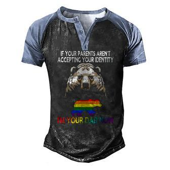 Lgbt Daddy Bear Gay And Lesbian Pride Im Your Dad Now Father Men's Henley Raglan T-Shirt | Mazezy